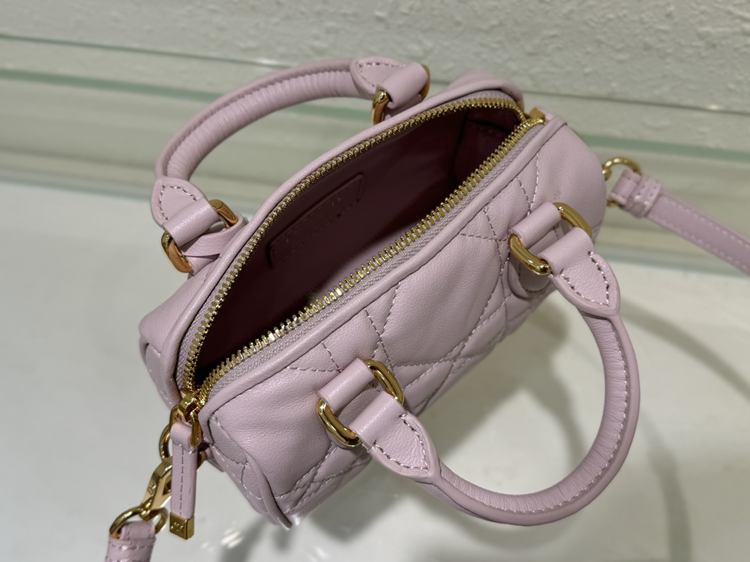 Dior Groove 17 Mini Bag Pale Pink Macrocannage Calfskin